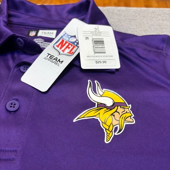 Minnesota Vikings NFL Team apparel Men's Polo Purple Size Small - Picture 4 of 5